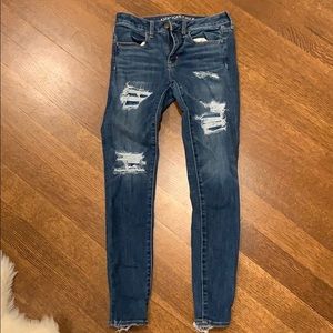 American Eagle Ripped with Patches jeans